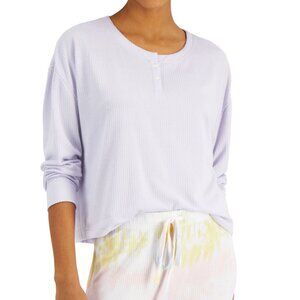 Jenni by Jennifer Moore Womens Ribbed Henley Pajama Top, 1-Piece Size:Medium